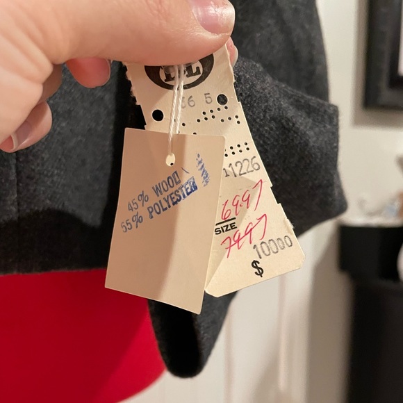 NWT 1980s D&L Gray Wool Blazer Jacket Structured Pleated Front Power Suit Style - Picture 9 of 14